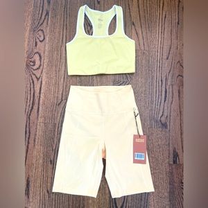Lemonade Paloma Racerback Bra and Lemonade High-Rise Bike Shorts, new with tags.